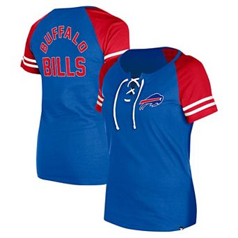 Women's New Era Royal Buffalo Bills Lace-Up Raglan T-Shirt