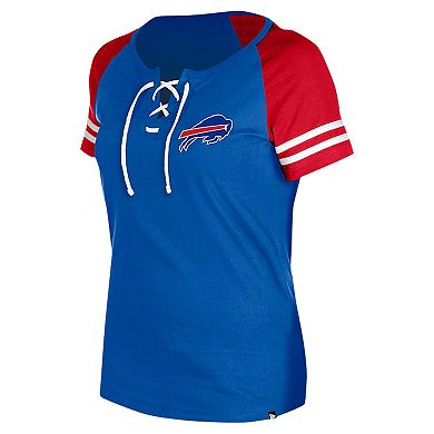 Women's New Era Royal Buffalo Bills Lace-Up Raglan T-Shirt