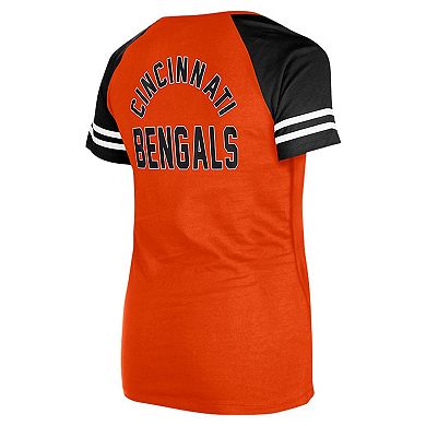 Women's New Era Orange Cincinnati Bengals Lace-Up Raglan T-Shirt