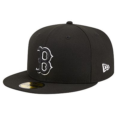 Men's New Era Black Boston Red Sox Logo 59FIFTY Fitted Hat