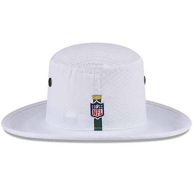 Men's New Era White Green Bay Packers 2024 NFL Training Camp Panama Bucket Hat