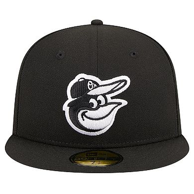 Men's New Era Black Baltimore Orioles Logo 59FIFTY Fitted Hat