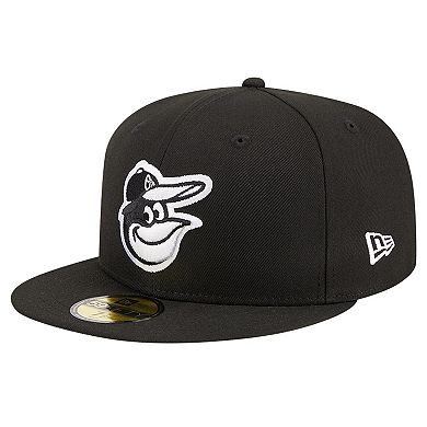 Men's New Era Black Baltimore Orioles Logo 59FIFTY Fitted Hat