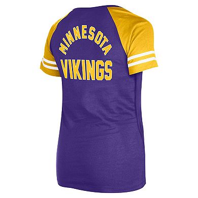 Women's New Era Purple Minnesota Vikings Lace-Up Raglan T-Shirt