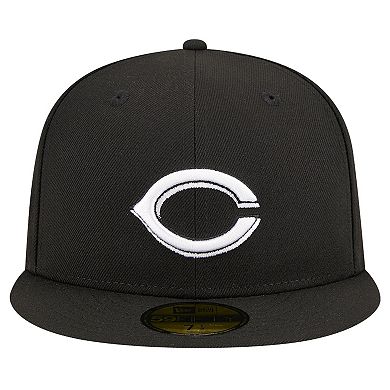 Men's New Era Black Cincinnati Reds Logo 59FIFTY Fitted Hat