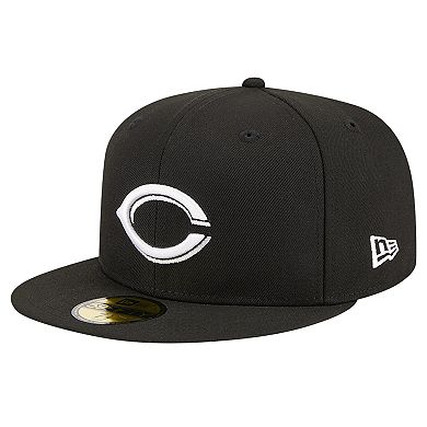 Men's New Era Black Cincinnati Reds Logo 59FIFTY Fitted Hat
