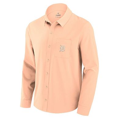 Men's Fanatics Light Pink Detroit Tigers Front Office Long Sleeve Button-Up Shirt