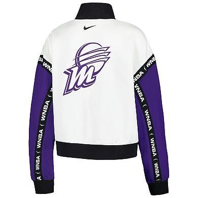 Women's Nike White Phoenix Mercury Buzzer Beaters Satin Stitch Quarter-Zip Pullover Jacket