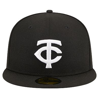 Men's New Era Black Minnesota Twins Logo 59FIFTY Fitted Hat