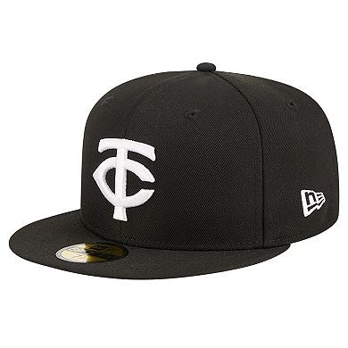 Men's New Era Black Minnesota Twins Logo 59FIFTY Fitted Hat