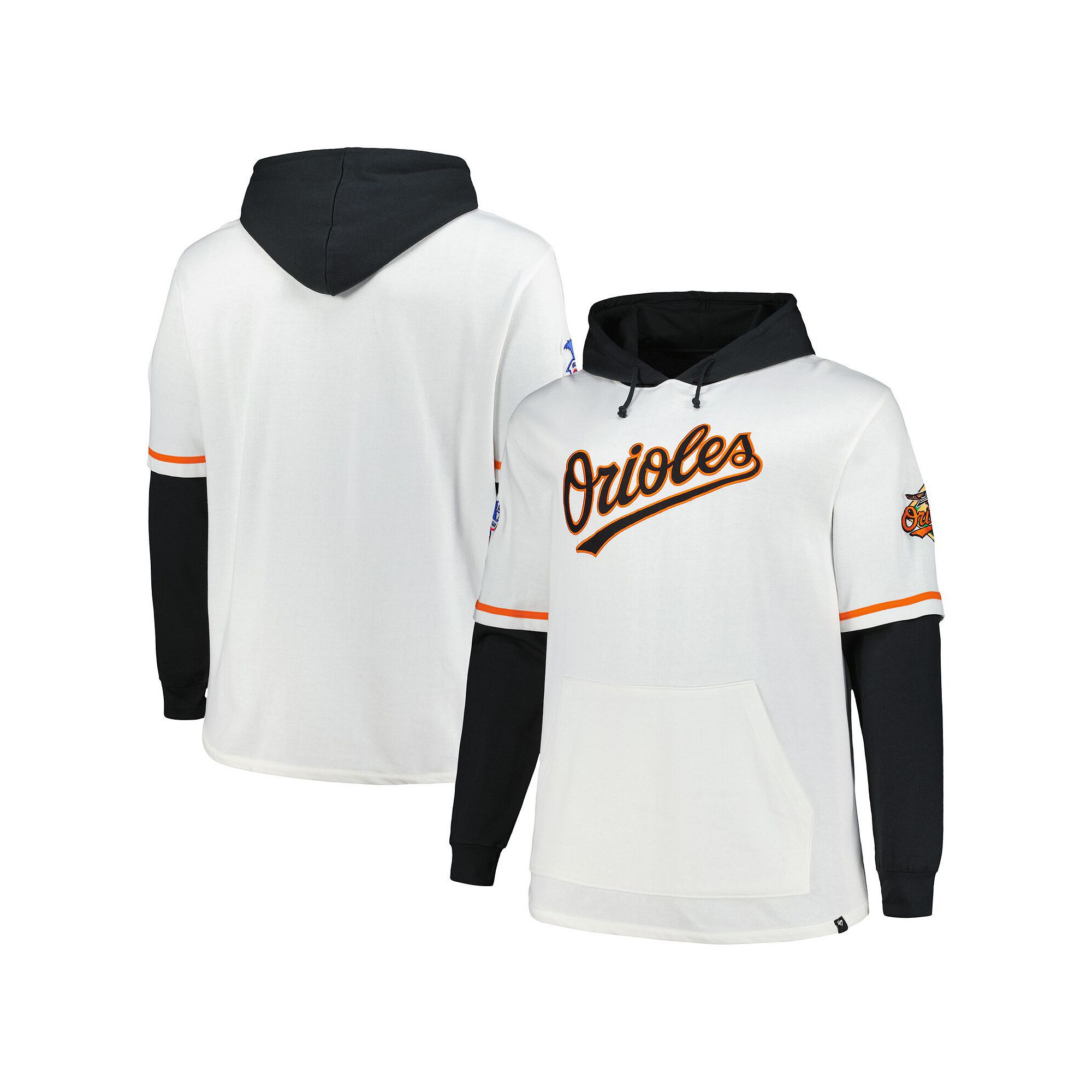 Mens 47 White/Black Baltimore Orioles Big & Tall Trifecta Shortstop Pullo