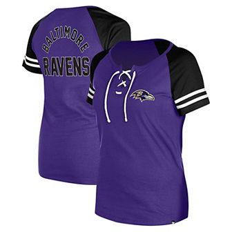 Women's New Era Purple Baltimore Ravens Lace-Up Raglan T-Shirt