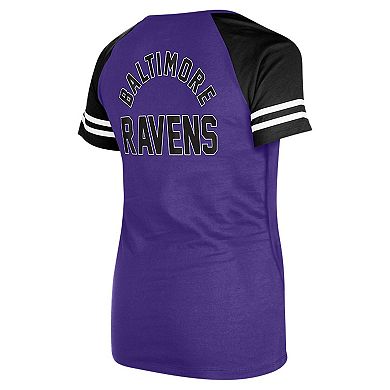Women's New Era Purple Baltimore Ravens Lace-Up Raglan T-Shirt