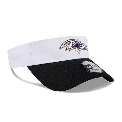 Men's New Era White/Black Baltimore Ravens 2024 NFL Training Camp Adjustable Visor