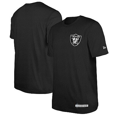 Men s New Era Heather Black Las Vegas Raiders 2024 NFL Training Camp T Shirt