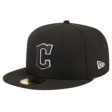 Men's New Era Black Cleveland Guardians Logo 59FIFTY Fitted Hat