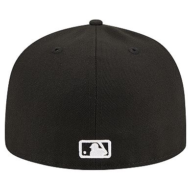 Men's New Era Black Cleveland Guardians Logo 59FIFTY Fitted Hat