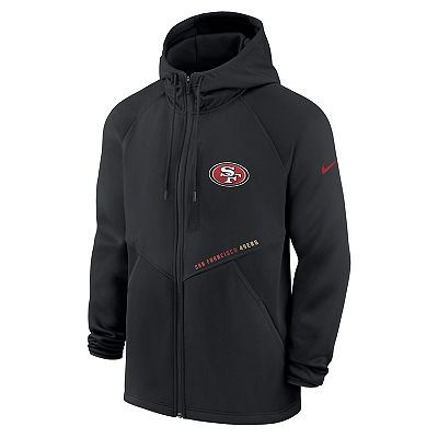 Men s Nike Black San Francisco 49ers Spacer Raglan Performance Full Zip Hoodie