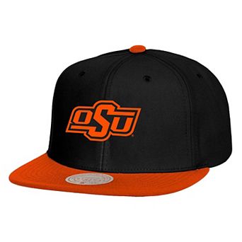 Men's Mitchell & Ness Black/Orange Oklahoma State Cowboys 2-Tone 2.0 Snapback Hat