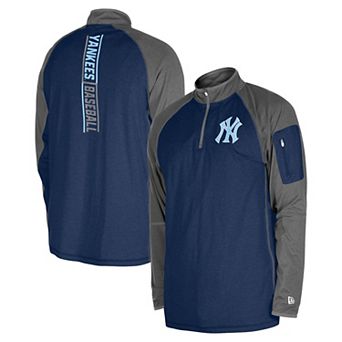 Men's New Era Navy New York Yankees Father's Day Raglan Quarter-Zip Top
