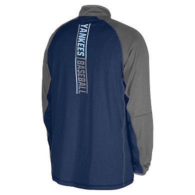 Men's New Era Navy New York Yankees Father's Day Raglan Quarter-Zip Top