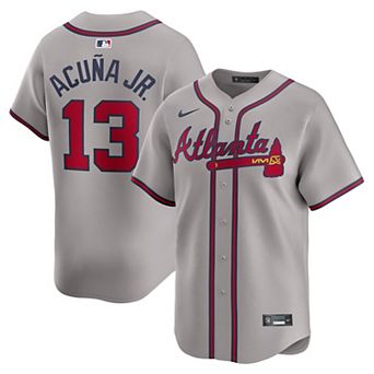 Men's Nike Ronald Acuña Jr. Gray Atlanta Braves Away Limited Player Jersey