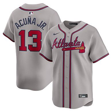 Men's Nike Ronald Acu̱a Jr. Gray Atlanta Braves Away Limited Player Jersey
