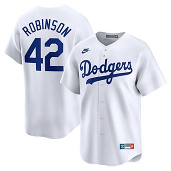 Men's Nike Jackie Robinson White Brooklyn Dodgers Throwback Cooperstown Collection Limited Jersey