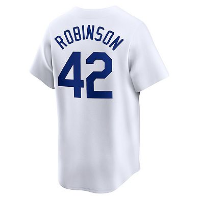 Men's Nike Jackie Robinson White Brooklyn Dodgers Throwback Cooperstown Collection Limited Jersey