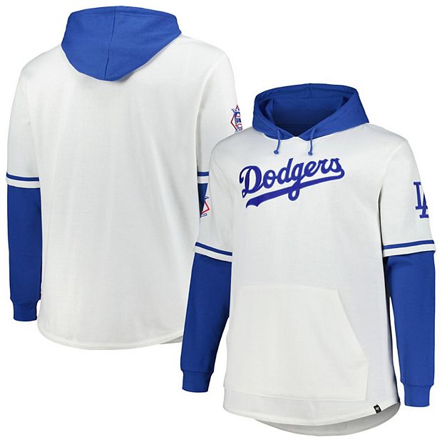 Men's Los Angeles deals Dodgers '47 Heritage Shortstop Jersey Four-Snap Hoodie