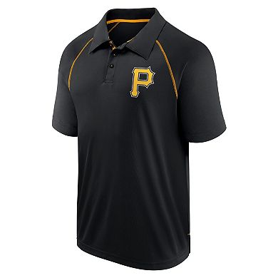 Men's Fanatics Black Pittsburgh Pirates Strong Alone Raglan Polo
