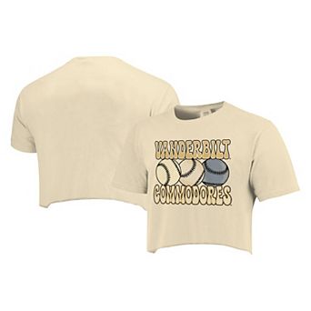 Women's Natural Vanderbilt Commodores Comfort Colors Baseball Cropped T-Shirt