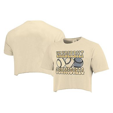 Women's Natural Vanderbilt Commodores Comfort Colors Baseball Cropped T-Shirt