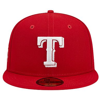 Men's New Era Red Texas Rangers Logo 59FIFTY Fitted Hat