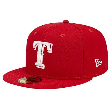 Men's New Era Red Texas Rangers Logo 59FIFTY Fitted Hat