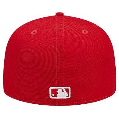 Men's New Era Red Texas Rangers Logo 59FIFTY Fitted Hat