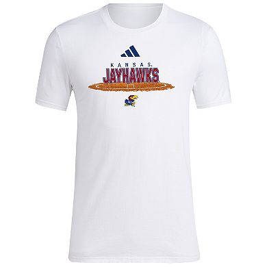 Men's adidas White Kansas Jayhawks Softball Pitcher's Circle T-Shirt