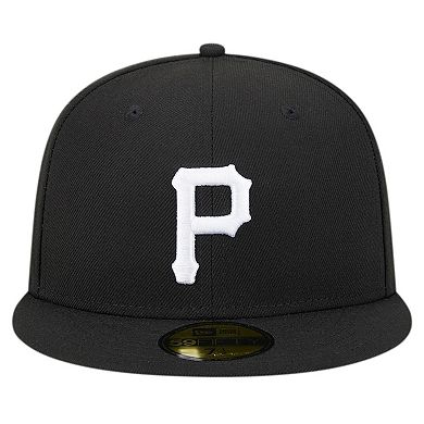 Men's New Era Black Pittsburgh Pirates Logo 59FIFTY Fitted Hat