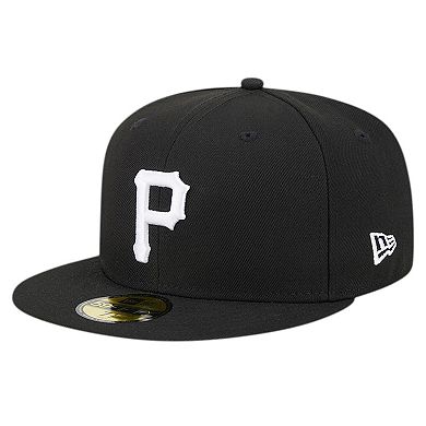 Men's New Era Black Pittsburgh Pirates Logo 59FIFTY Fitted Hat