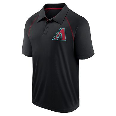 Men's Fanatics Black Arizona Diamondbacks Strong Alone Raglan Polo
