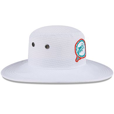 Men's New Era White Miami Dolphins 2024 NFL Training Camp Panama Bucket Hat