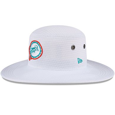 Men's New Era White Miami Dolphins 2024 NFL Training Camp Panama Bucket Hat