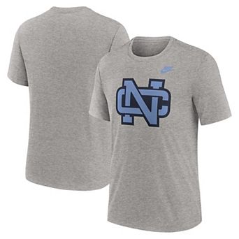 Men's Nike Heather Gray North Carolina Tar Heels Blitz Evergreen Legacy Primary Tri-Blend T-Shirt