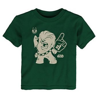Toddler Green Milwaukee Bucks Star Wars Chewie #1 Fan T-Shirt