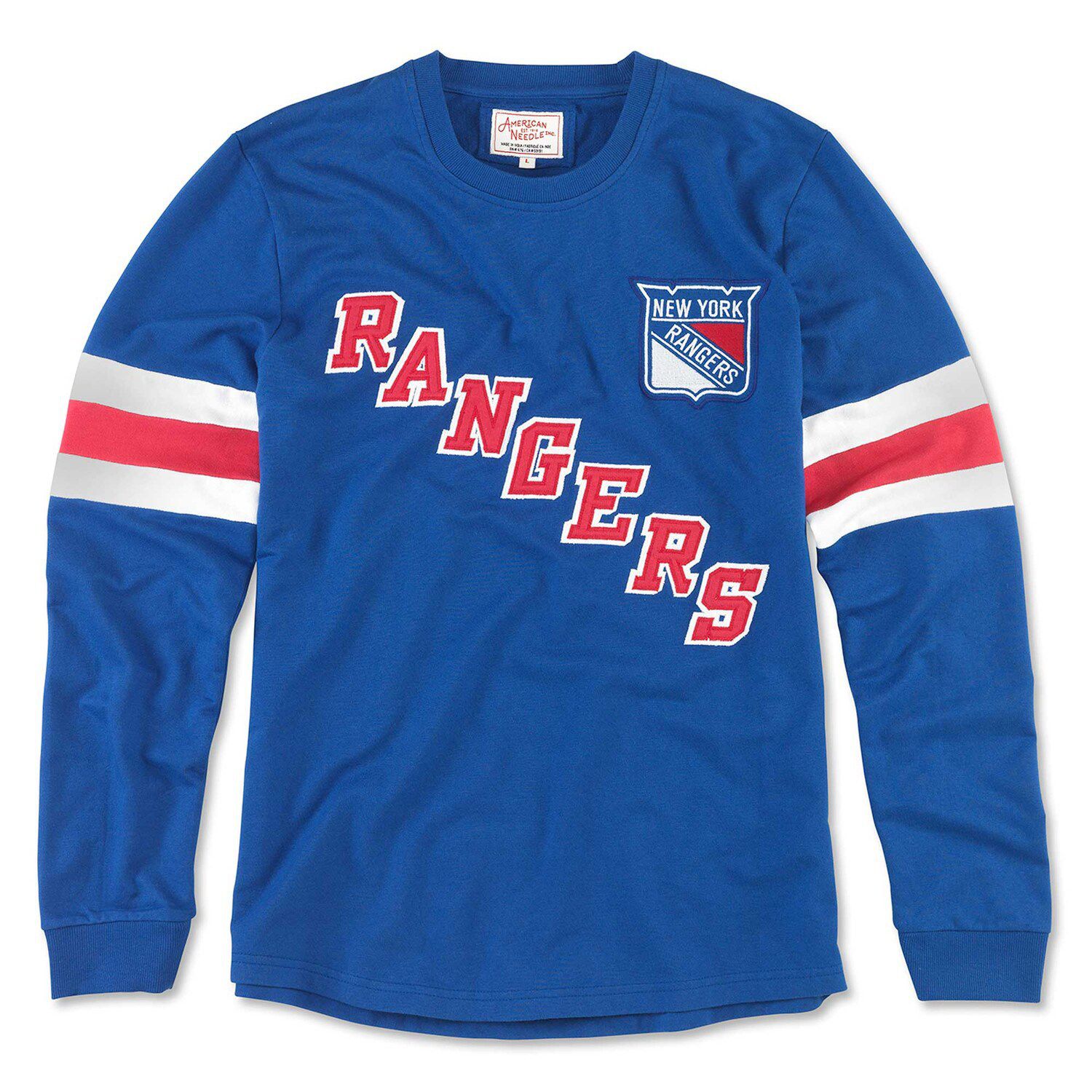 T-shirt manches longues femme New York Rangers bleu moyen hockey tee 47
