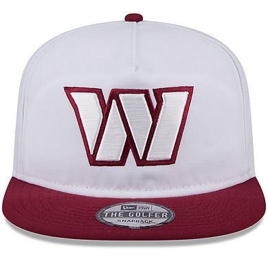 Men's New Era White/Burgundy Washington Commanders 2024 NFL Training Camp Golfer Snapback Hat