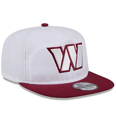Men's New Era White/Burgundy Washington Commanders 2024 NFL Training Camp Golfer Snapback Hat