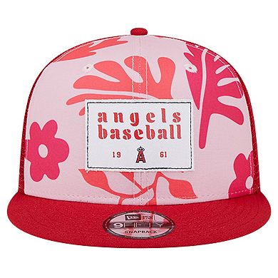 Men's New Era Red Los Angeles Angels Bikini Bottom Trucker 9FIFTY Snapback Hat