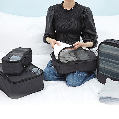 BAGSMART - Juego de 6 cubos de compresión para viajes, bolsas ligeras