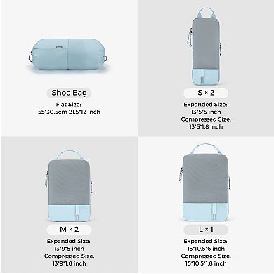 BAGSMART 6-In-1 Compression Packing Cubes